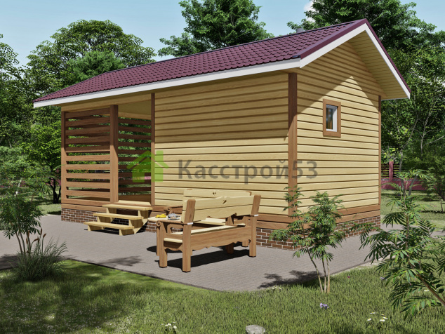 Баня из бруса 4х8 ББ4