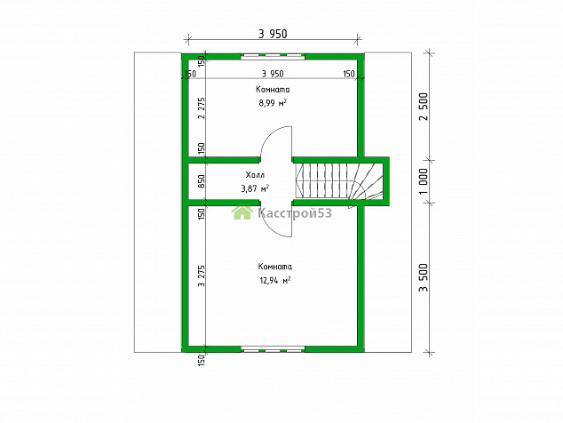 Дом каркасный 7х5,4 ДК41